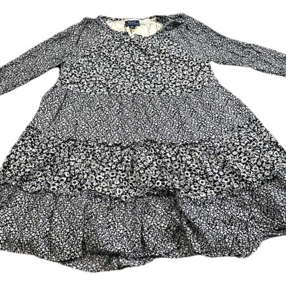 Polo RALPH LAUREN Girl's Blue Mixed Floral-Print Spring / Summer Dress Size 10